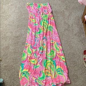Lilly Pulitzer strapless maxi dress
